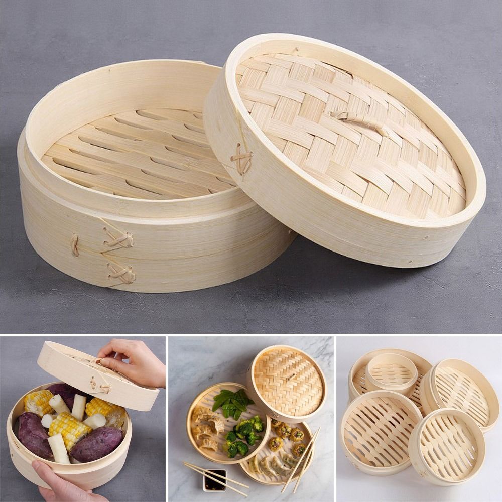 Bao Steamer Bamboo - Vaporizador chino de bambú, cocina Dimsum
