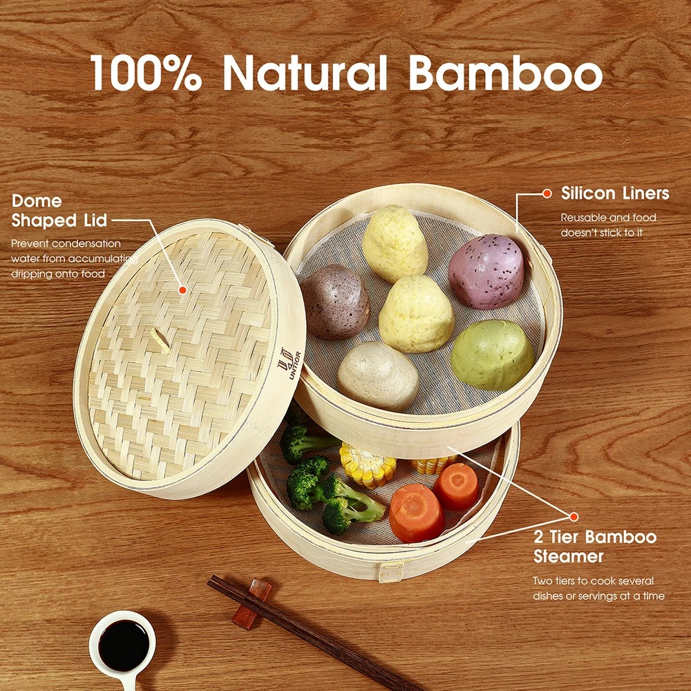 Cesta de vapor de bambú con ta - Bao Steamer Bamboo reseña y precio
