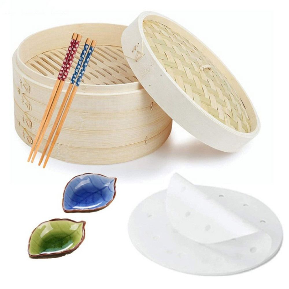 Vaporera china de bambú con ta - Bao Steamer Bamboo reseña y precio